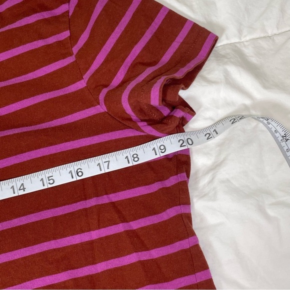 Vintage GAP Burgundy and Magenta Striped Tee Girls Large - Picture 5 of 6